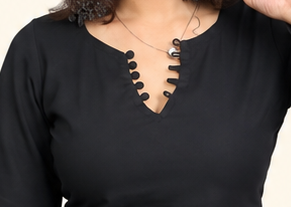 Black Solid Cotton Kurta with Salwar Set