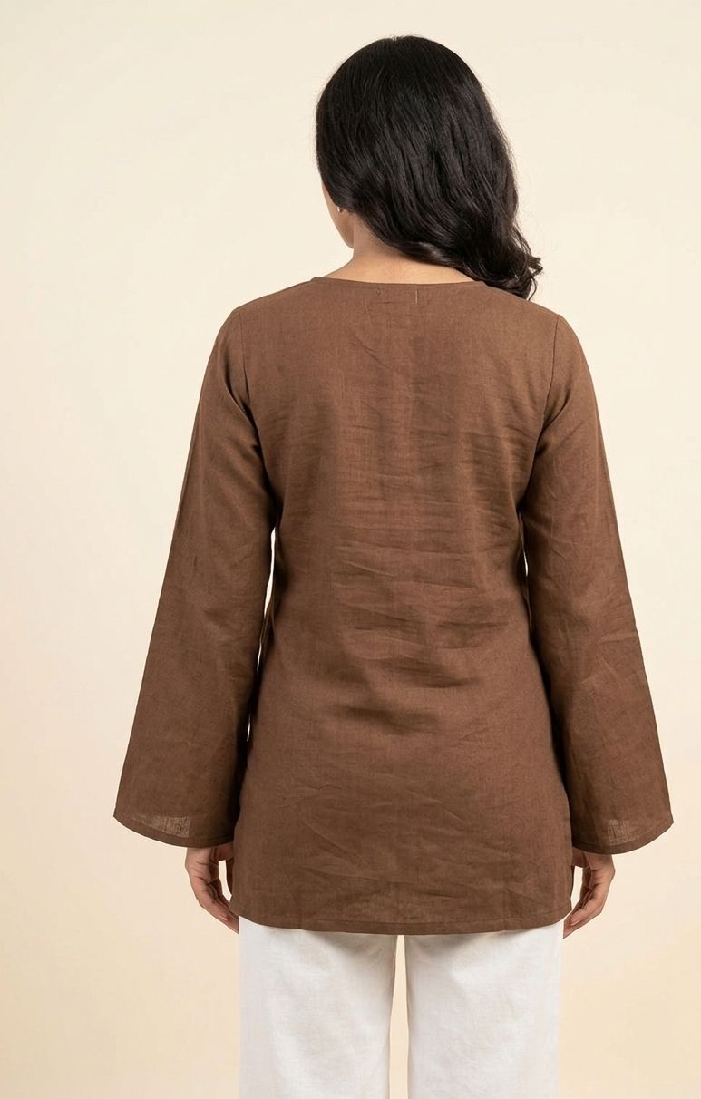 Brown Cotton Kurti