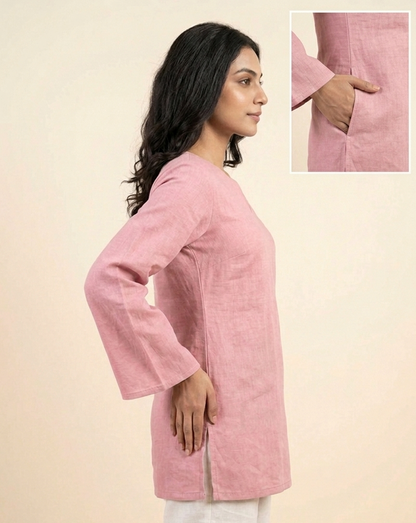 Pink Cotton Kurti