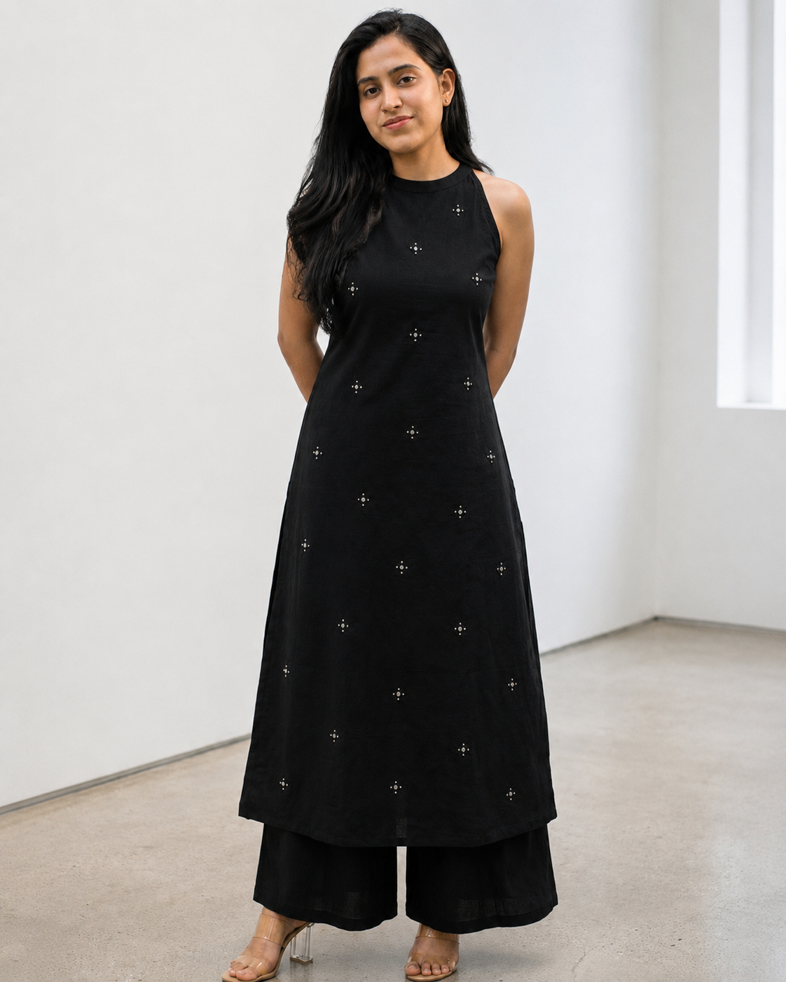 Noor Black Cotton Co-ord Set