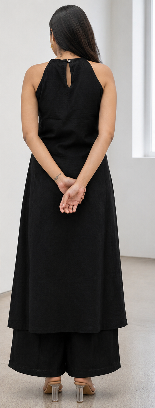 Noor Black Cotton Co-ord Set