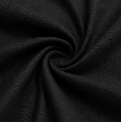 Black Cotton linen Kurti with Scarf